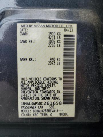 1N4AL3AP5DC261658 - 2013 NISSAN ALTIMA 2.5 灰色 照片 12