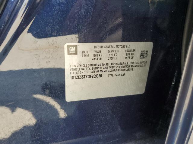 1G1ZE5STXGF209386 - 2016 CHEVROLET MALIBU LT BLUE photo 13