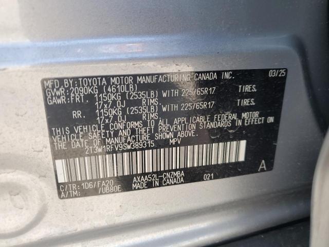 2T3W1RFV9SW389315 - 2025 TOYOTA RAV4 XLE 银色 照片 14