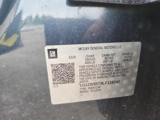 1G1ZB5ST9LF118242 - 2020 CHEVROLET MALIBU LS 灰色 照片 12