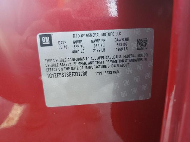 1G1ZE5ST8GF327730 - 2016 CHEVROLET MALIBU LT 红色 照片 12