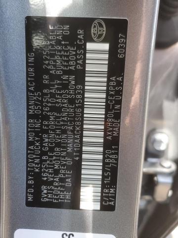 4T1DAACK8SU615839 - 2025 TOYOTA CAMRY XSE 银色 照片 12