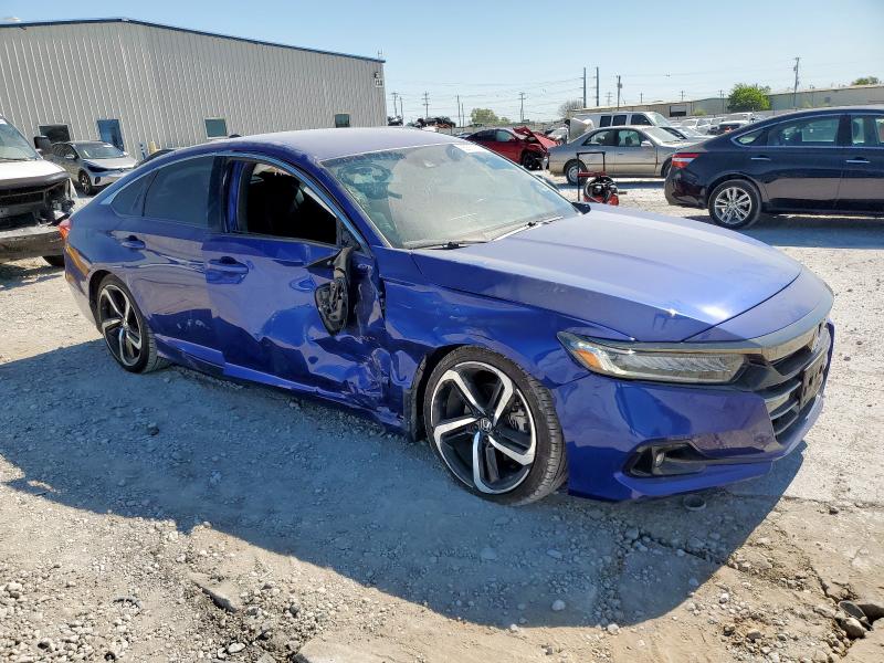1HGCV1F33MA112606 - 2021 HONDA ACCORD SPORT BLUE photo 4