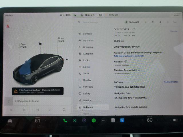 5YJ3E1EB3KF386920 - 2019 TESLA MODEL 3 Gri fotoğraf 9