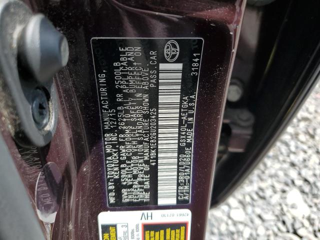 4T1BK1EB2GU203425 - 2016 TOYOTA AVALON XLE Bordo foto 12