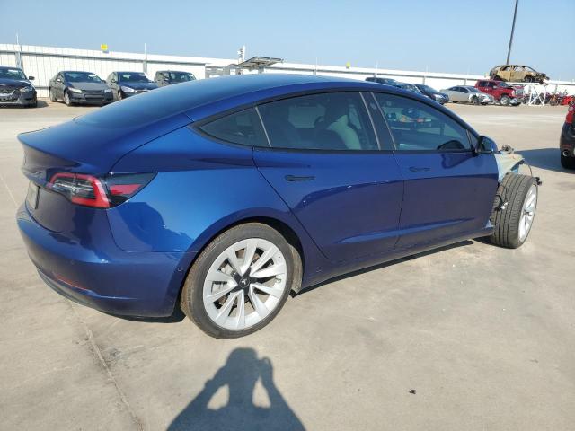 5YJ3E1EA8MF920603 - 2021 TESLA MODEL 3 BLUE photo 3