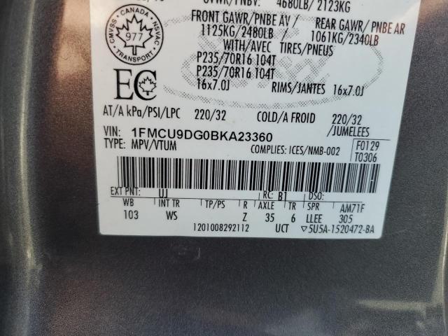 1FMCU9DG0BKA23360 - 2011 FORD ESCAPE XLT 灰色 照片 14