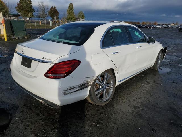 55SWF4KB9FU013319 - 2015 MERCEDES-BENZ C300 300 4MATIC WHITE photo 4