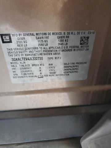 3GKALTEV4JL332730 - 2018 GMC TERRAIN SLE TAN photo 13