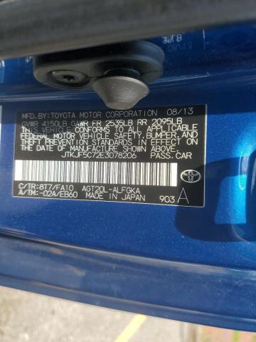 JTKJF5C72E3078206 - 2014 TOYOTA SCION TC ლურჯი ფოტო 12