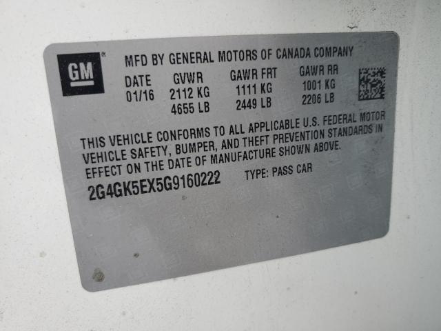 2G4GK5EX5G9160222 - 2016 BUICK REGAL 白色 照片 12