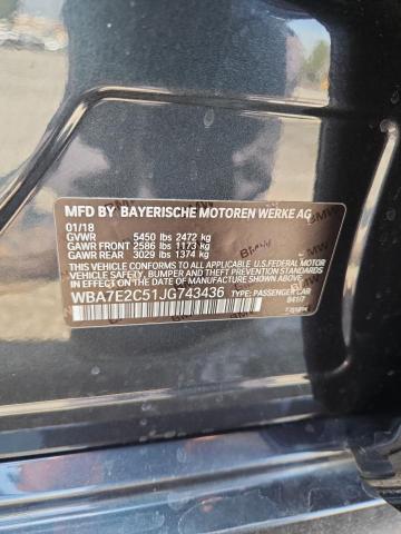 WBA7E2C51JG743436 - 2018 BMW 740 I CHARCOAL photo 12