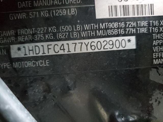 1HD1FC4177Y602900 - 2007 HARLEY-DAVIDSON FLHTCUI BLACK photo 10