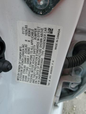 2HGFC2F62MH536945 - 2021 HONDA CIVIC LX 白色 照片 12