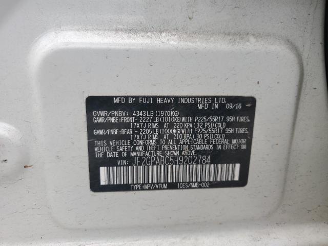 JF2GPABC5H9202784 - 2017 SUBARU CROSSTREK PREMIUM 白色 照片 13