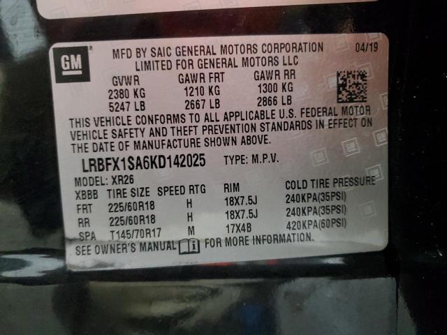 LRBFX1SA6KD142025 - 2019 BUICK ENVISION PREFERRED 黑色 照片 13