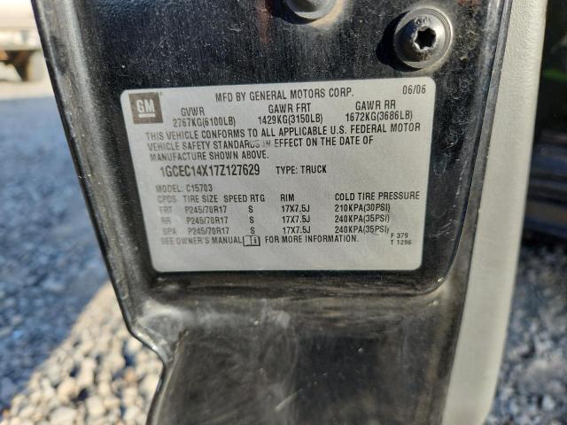 1GCEC14X17Z127629 - 2007 CHEVROLET SILVERADO C1500 CLASSIC შავი ფოტო 12