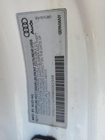 WAUVVAFR4BA062448 - 2011 AUDI S5 PRESTIGE WHITE photo 12