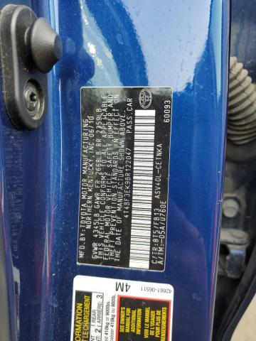 4T4BF3EK9BR122047 - 2011 TOYOTA CAMRY BASE BLUE photo 12