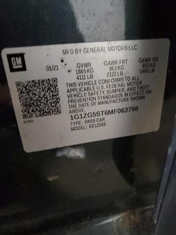 1G1ZG5ST6MF063798 - 2021 CHEVROLET MALIBU RS 蓝色 照片 12