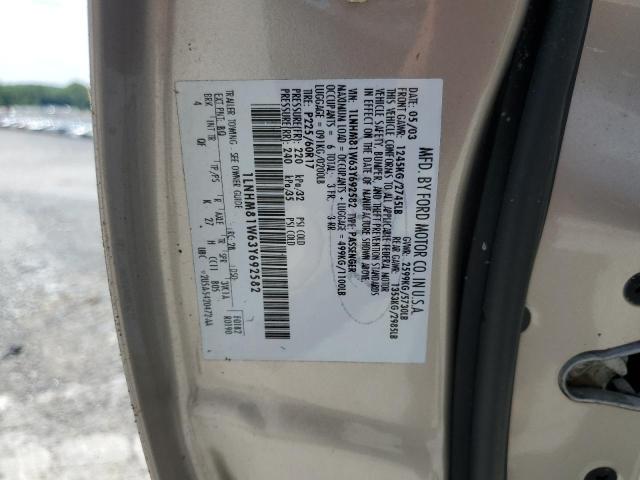 1LNHM81W63Y692582 - 2003 LINCOLN TOWN CAR EXECUTIVE Կրեմագույն լուսանկար 12