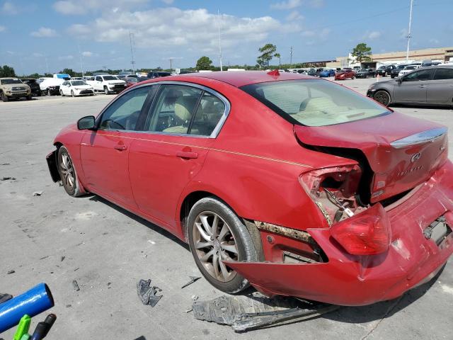 JNKBV61E37M724144 - 2007 INFINITI G35 RED photo 2