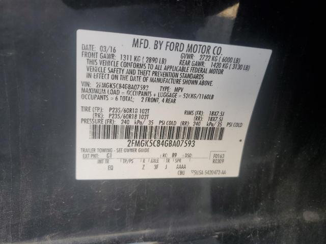 2FMGK5C84GBA07593 - 2016 FORD FLEX SEL BLACK photo 13