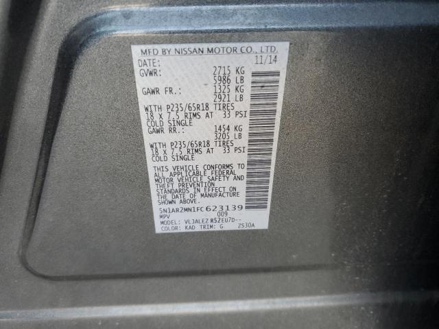 5N1AR2MN1FC623139 - 2015 NISSAN PATHFINDER S GRAY photo 13