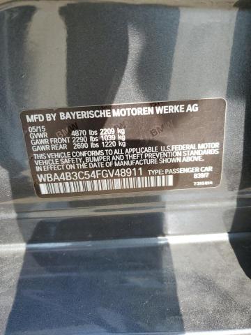 WBA4B3C54FGV48911 - 2015 BMW 435 XI GRAN COUPE GRAY photo 12