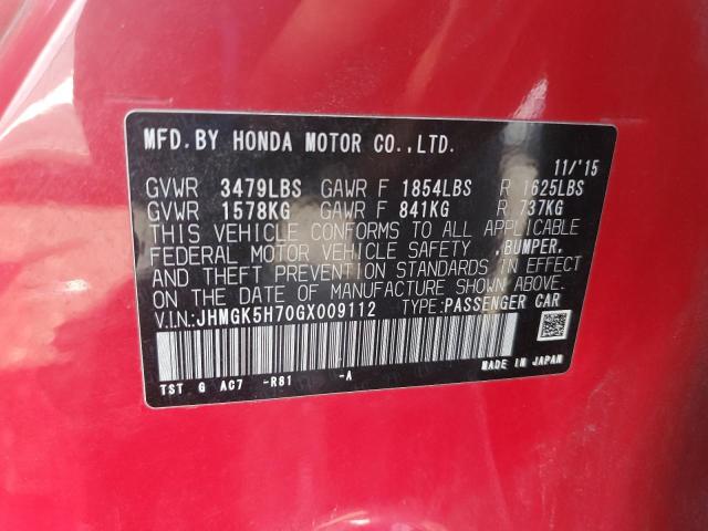 JHMGK5H70GX009112 - 2016 HONDA FIT EX 红色 照片 12