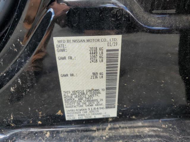 1N4BL4CW6KN318496 - 2019 NISSAN ALTIMA SR 黑色 照片 12