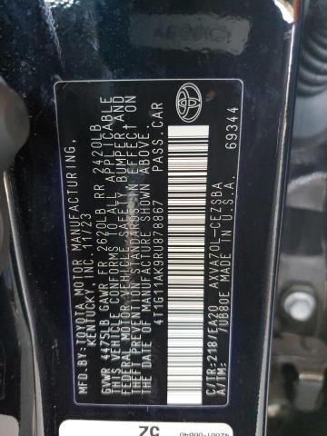 4T1G11AK9RU878867 - 2024 TOYOTA CAMRY SE NIGHT SHADE BLACK photo 13