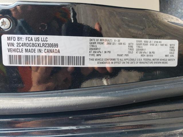 2C4RDGBGXLR230699 - 2020 DODGE GRAND CARA SE BLACK photo 14