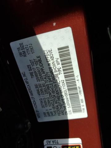5J6RM4H58GL110042 - 2016 HONDA CR-V EX BURGUNDY photo 14