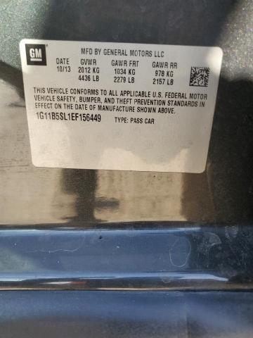 1G11B5SL1EF156449 - 2014 CHEVROLET MALIBU LS GRAY photo 12