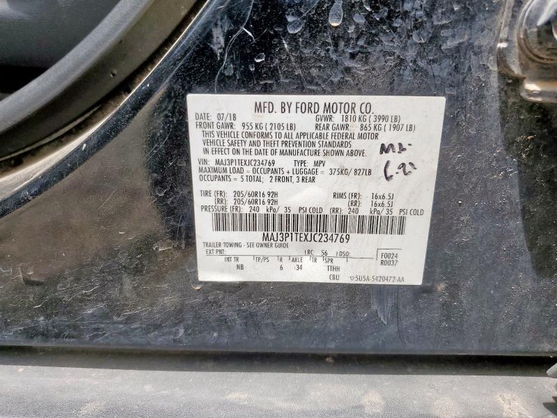 MAJ3P1TEXJC234769 - 2018 FORD ECOSPORT SE Schwarz Foto 13