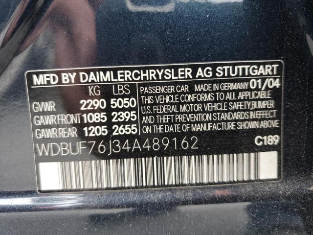 WDBUF76J34A489162 - 2004 MERCEDES-BENZ E 55 AMG BLUE photo 12