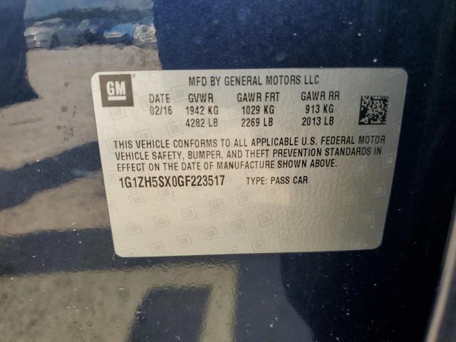 1G1ZH5SX0GF223517 - 2016 CHEVROLET MALIBU PREMIER BLUE photo 13