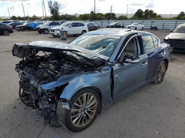 JN1EV7AP9KM513290 - 2019 INFINITI Q50 LUXE GRAY photo 2