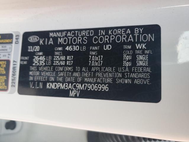 KNDPM3AC9M7906996 - 2021 KIA SPORTAGE LX WHITE photo 13