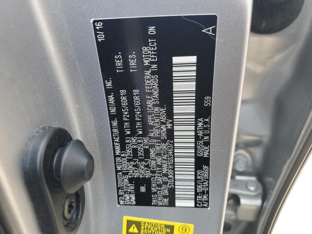 5TDJKRFH1GS346372 - 2016 TOYOTA HIGHLANDER XLE Gümüş foto 13
