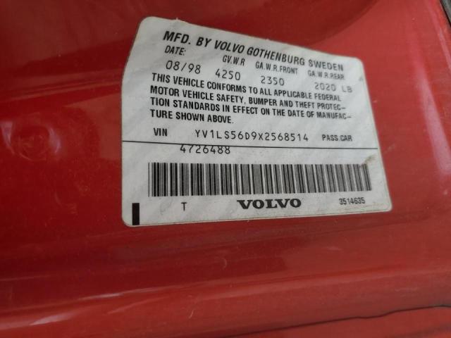 YV1LS56D9X2568514 - 1999 VOLVO S70 GLT RED photo 12