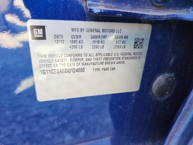 1G11C5SA6DU124800 - 2013 CHEVROLET MALIBU 1LT BLUE photo 12
