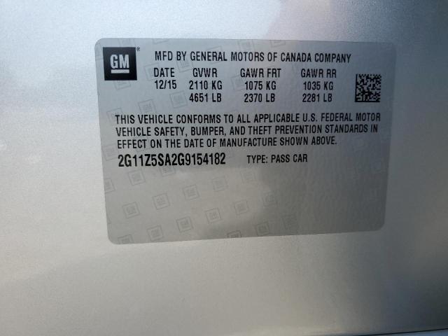 2G11Z5SA2G9154182 - 2016 CHEVROLET IMPALA LS SILVER photo 12