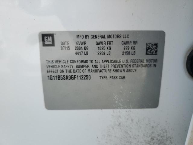 1G11B5SA9GF112250 - 2016 CHEVROLET MALIBU LIM LS თეთრი ფოტო 13