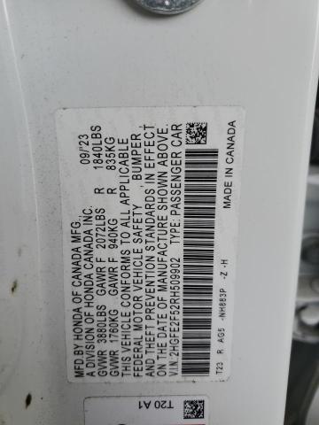 2HGFE2F52RH509902 - 2024 HONDA CIVIC SPORT თეთრი ფოტო 13