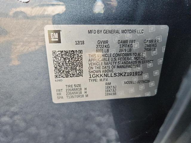 1GKKNLLS3KZ191912 - 2019 GMC ACADIA SLE Синий фото 14