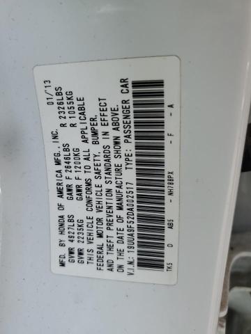 19UUA9F52DA002517 - 2013 ACURA TL TECH WHITE photo 12