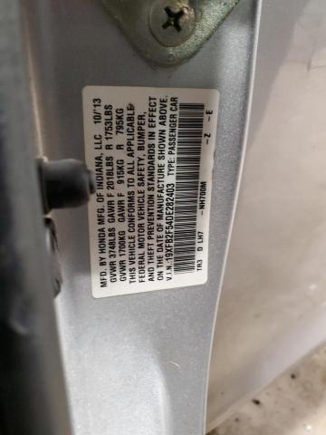 19XFB2F54DE282403 - 2013 HONDA CIVIC LX ვერცხლისფერი ფოტო 13