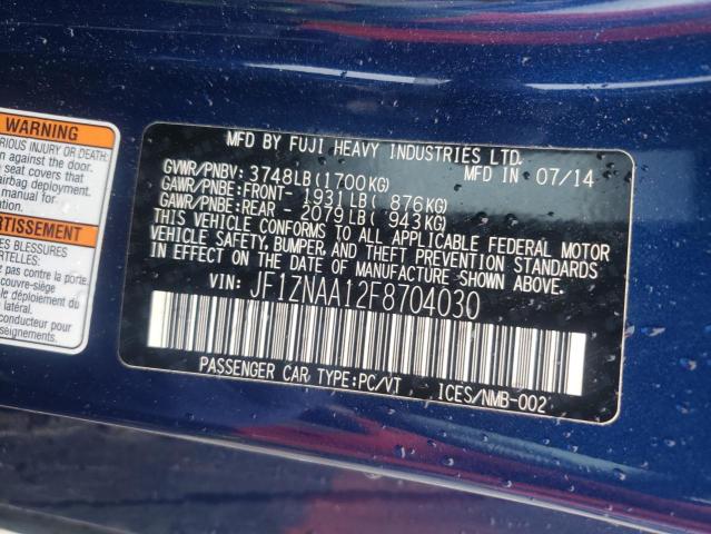 JF1ZNAA12F8704030 - 2015 TOYOTA SCION FR-S ლურჯი ფოტო 13